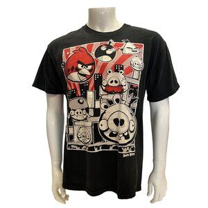 Angry Birds Graphic T-Shirt By Fifth Sun Black Short Sleeve Crewneck Large Cotto